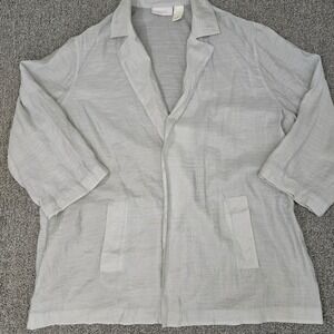 Chicos Lightweight Open Front Blazer Jacket Womens 4‎ Neutral Casual XXL